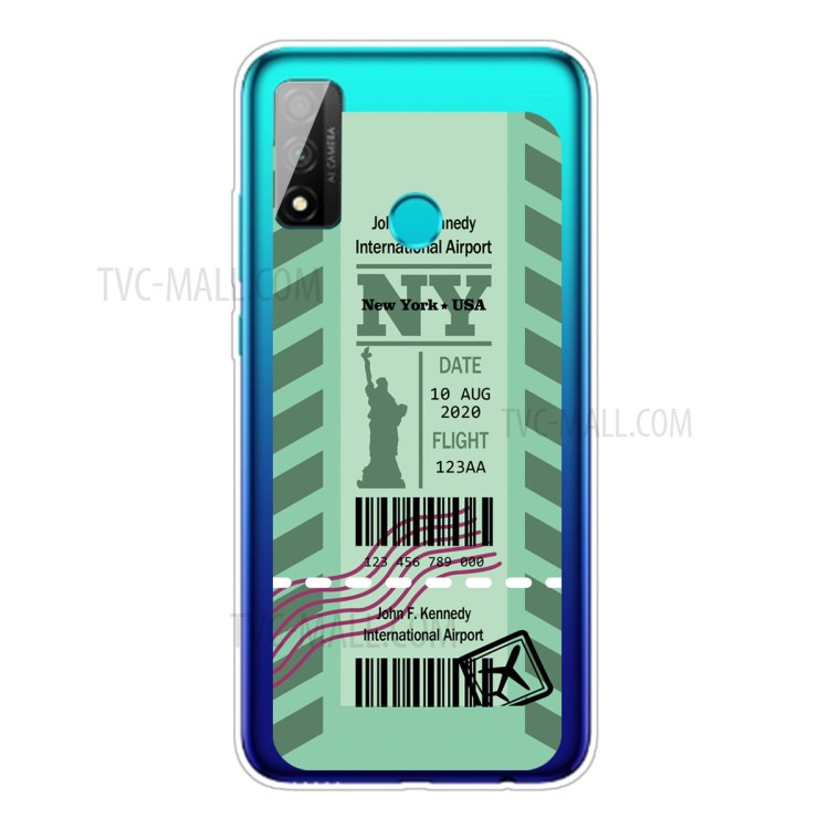 Fashion Boarding Pass Protector Cell Phone TPU Shell for Huawei P smart 2020 - NY-1