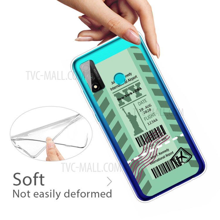 Fashion Boarding Pass Protector Cell Phone TPU Shell for Huawei P smart 2020 - NY-4