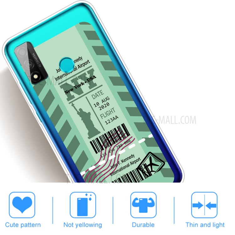 Fashion Boarding Pass Protector Cell Phone TPU Shell for Huawei P smart 2020 - NY-5