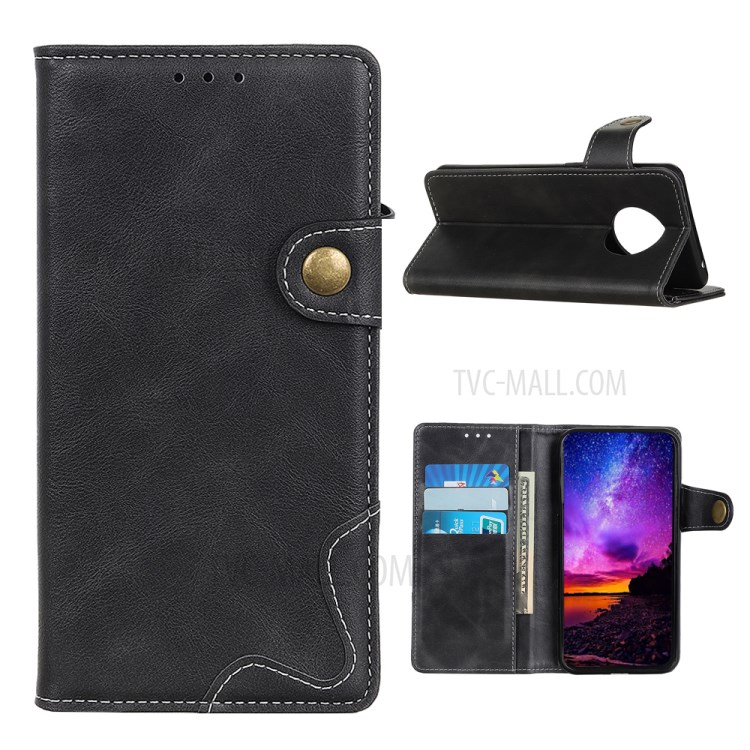 S Shape Textured Leather Protector Wallet Phone Case for Huawei Mate 40 Pro - Black-1