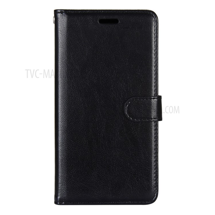 Protective Case Pure Color Wallet Leather Stand Cover for Honor 30 Youth/30 Lite - Black-4