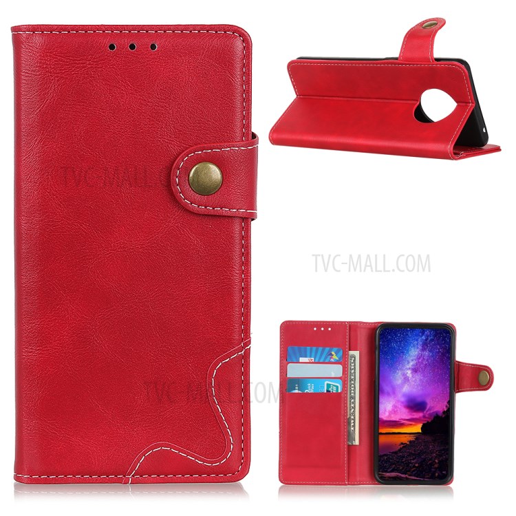 S Shape Textured Leather Shell Wallet Phone Case for Huawei Mate 40 - Red-1