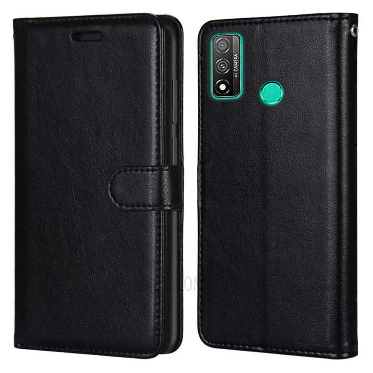 Wallet Stand Leather Protective Mobile Phone Case for Huawei P smart 2020 - Black-2