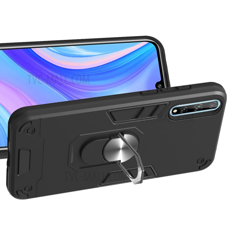 Rotatable Kickstand Detachable 2-in-1 PC + TPU Cover for Huawei Y8p - Black-3