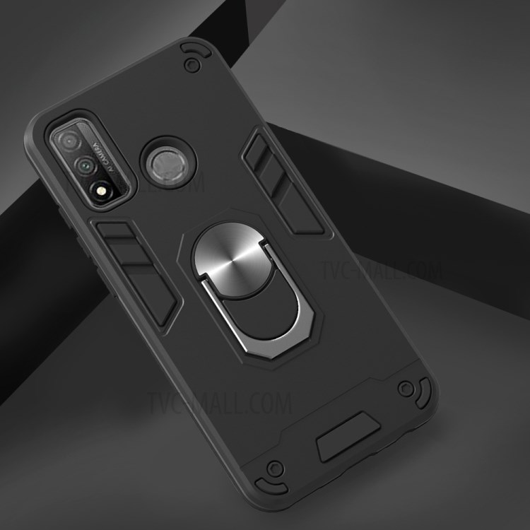 Detachable 2-in-1 Rotating Kickstand Plastic + TPU Cover for Huawei P smart 2020 - Black-4