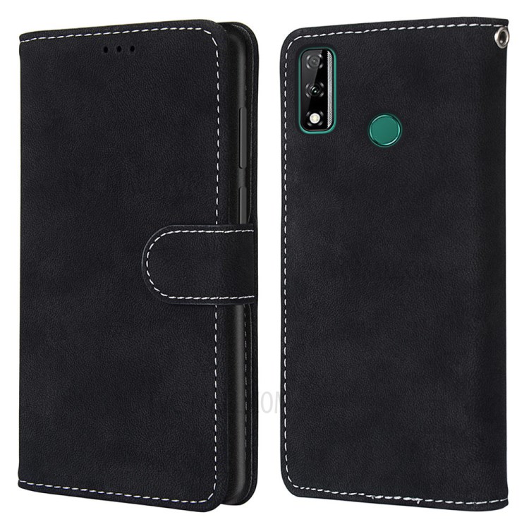 Retro Skin Matte Leather Shell for Huawei Y8s - Black-2