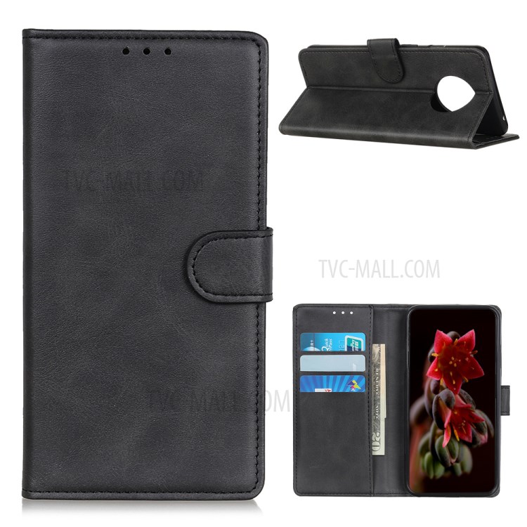 PU Leather Stand Wallet Protective Phone Case for Huawei Mate 40 Pro - Black-1