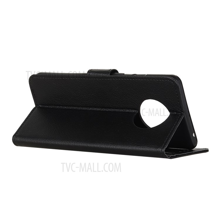 Litchi Grain Leather Wallet Stand Mobile Phone Shell for Huawei Mate 40 Pro - Black-5