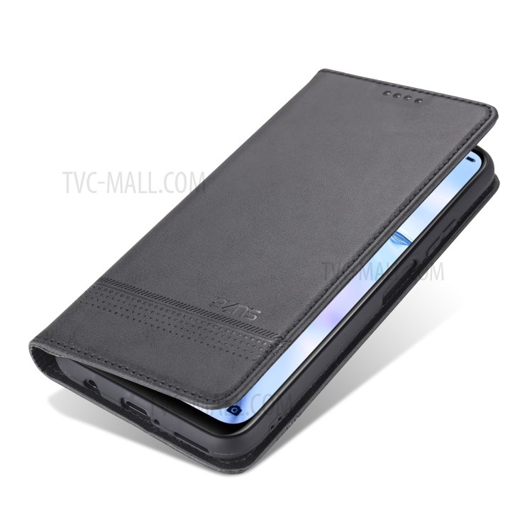 AZNS Auto-absorbed Leather Wallet Case for Huawei nova 6 SE/P40 lite 4G - Black-4