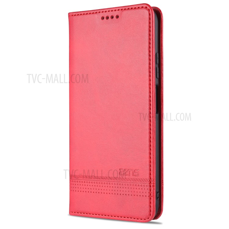 AZNS Auto-absorbed Leather Wallet Case for Huawei nova 6 SE/P40 lite 4G - Red-2