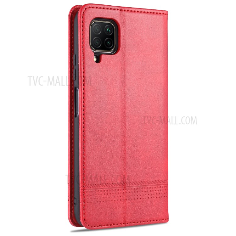 AZNS Auto-absorbed Leather Wallet Case for Huawei nova 6 SE/P40 lite 4G - Red-3