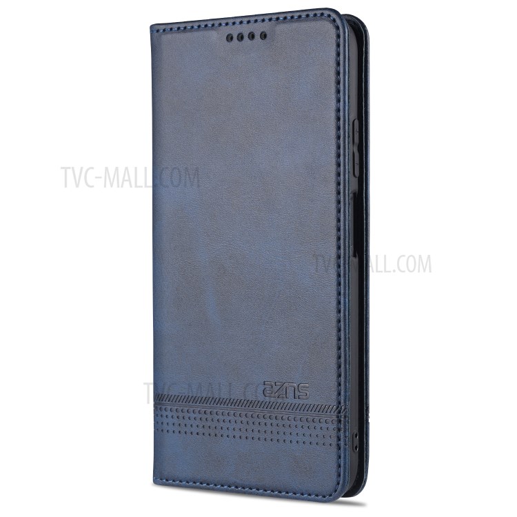 AZNS Auto-absorbed Leather Wallet Case for Huawei nova 6 SE/P40 lite 4G - Blue-2