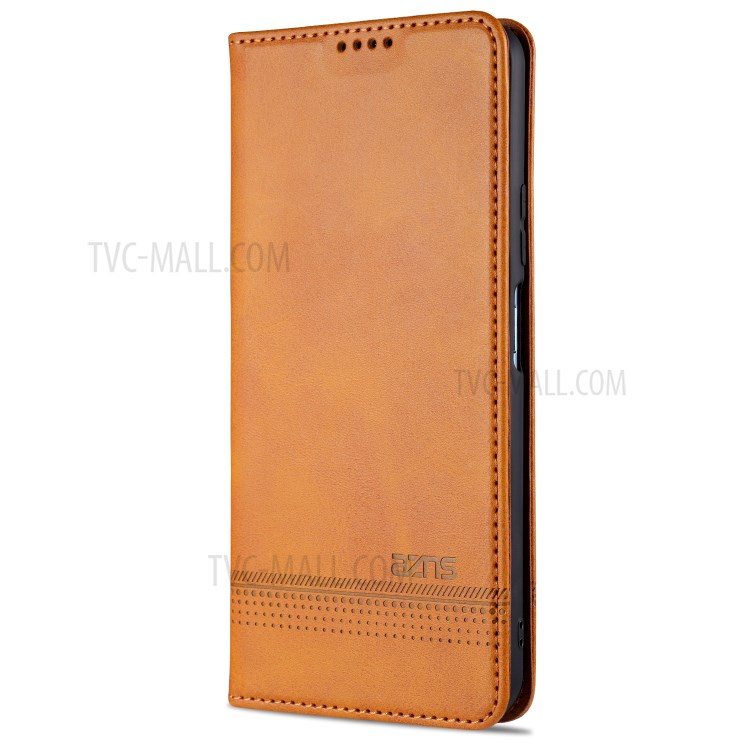AZNS Auto-absorbed Leather Wallet Case for Honor View 30/V30 - Brown-2