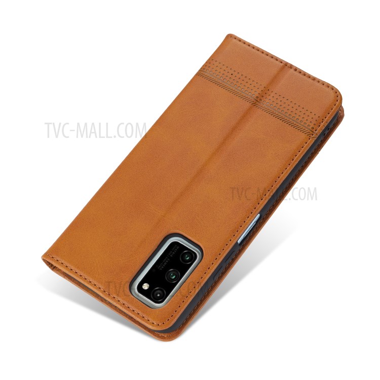 AZNS Auto-absorbed Leather Wallet Case for Honor View 30/V30 - Brown-5