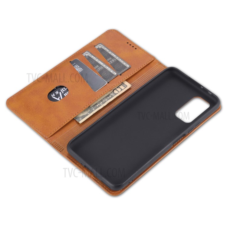 AZNS Auto-absorbed Leather Wallet Case for Honor View 30/V30 - Brown-9