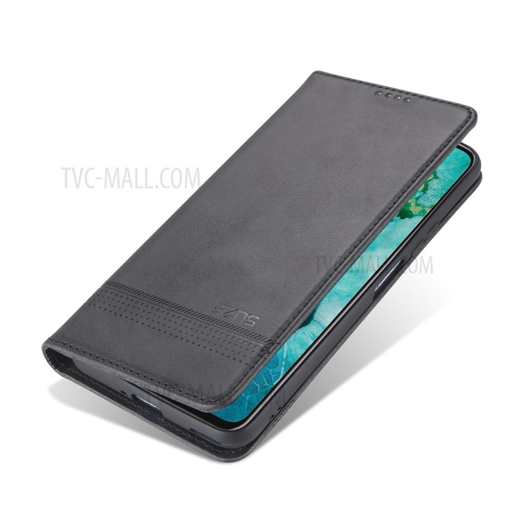 AZNS Auto-absorbed Leather Wallet Case for Honor View 30/V30 - Black-4