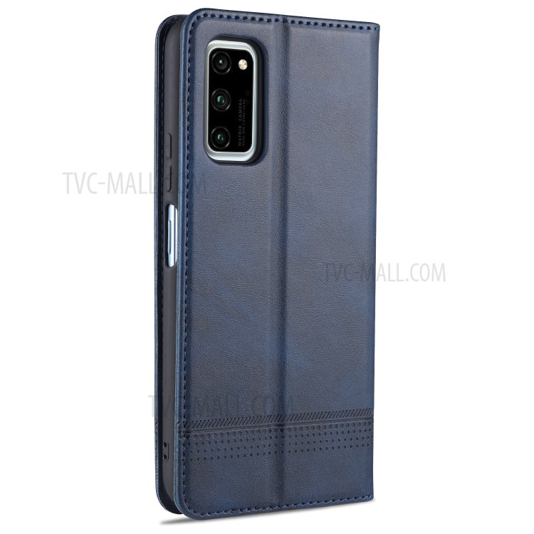 AZNS Auto-absorbed Leather Wallet Case for Honor View 30/V30 - Blue-3