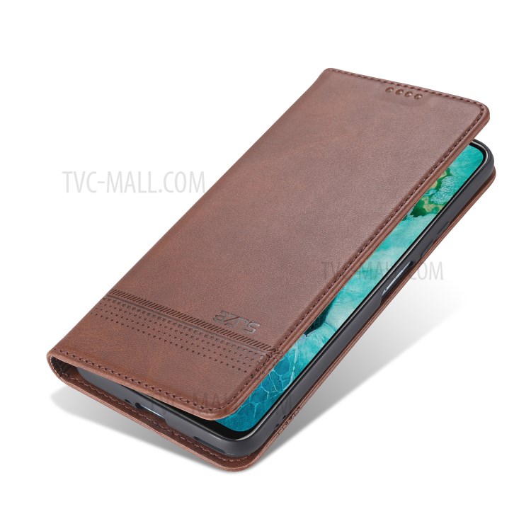 AZNS Auto-absorbed Leather Wallet Case for Honor View 30/V30 - Coffee-4