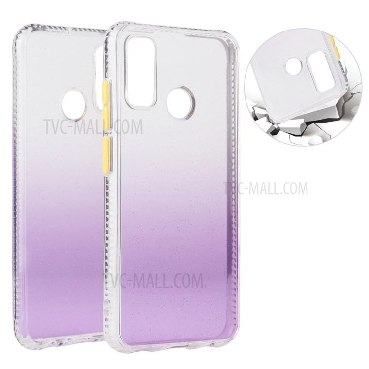 Gradient Color TPU + Acrylic Combo Back Case for Huawei P smart 2020 - Purple-1