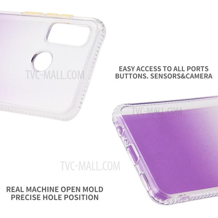 Gradient Color TPU + Acrylic Combo Back Case for Huawei P smart 2020 - Purple-4