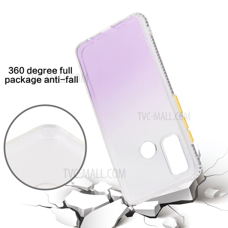 Gradient Color TPU + Acrylic Combo Back Case for Huawei P smart 2020 - Purple-5