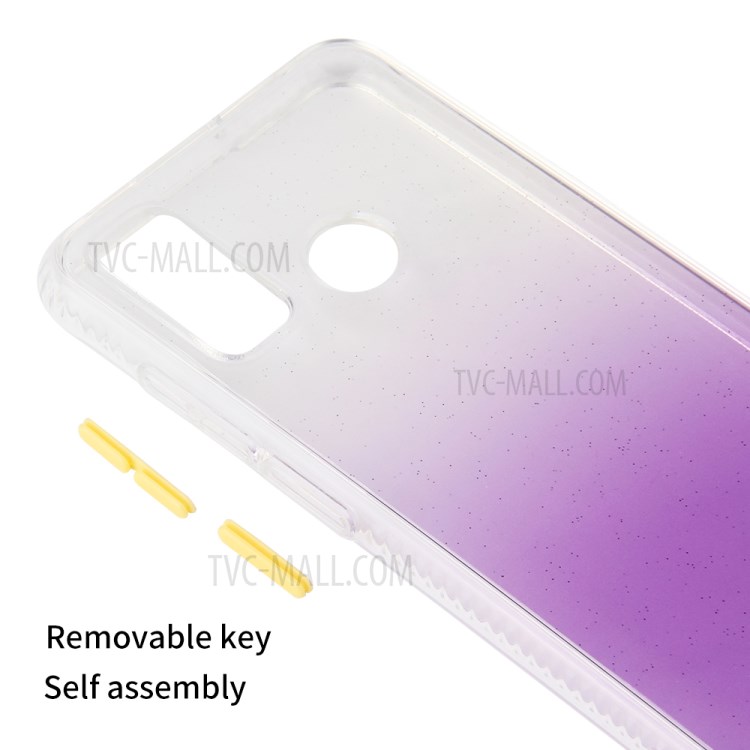 Gradient Color TPU + Acrylic Combo Back Case for Huawei P smart 2020 - Purple-6