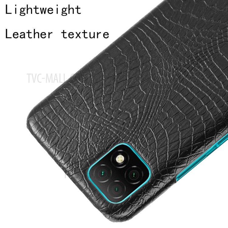 PU Leather Coated PC Crocodile Texture Shell for Huawei Enjoy 20 5G - Black-4