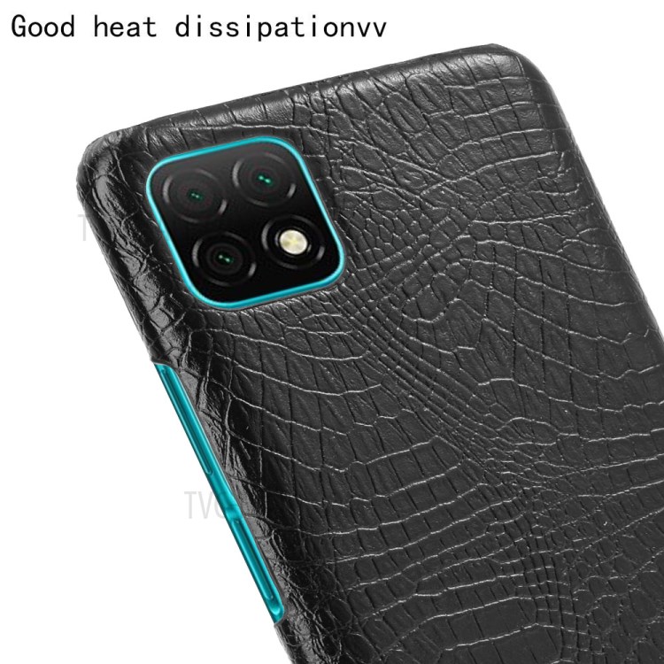 PU Leather Coated PC Crocodile Texture Shell for Huawei Enjoy 20 5G - Black-5