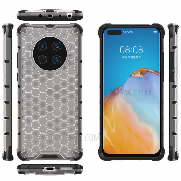 Honeycomb Skin Shock-proof TPU + PC Case for Huawei Mate 40 - White-10