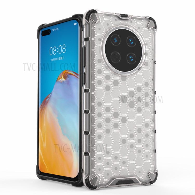 Honeycomb Skin Shock-proof TPU + PC Case for Huawei Mate 40 - White-2