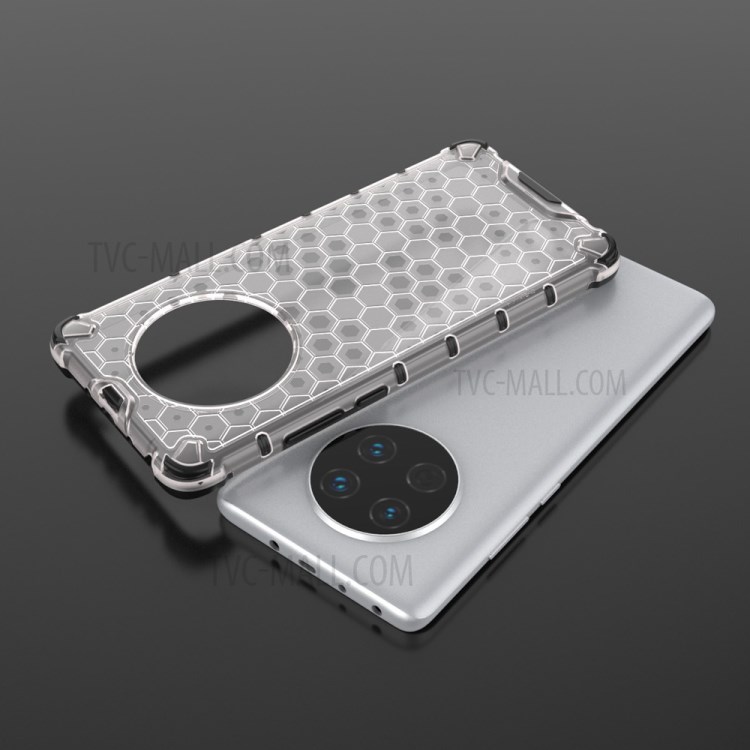 Honeycomb Skin Shock-proof TPU + PC Case for Huawei Mate 40 - White-8