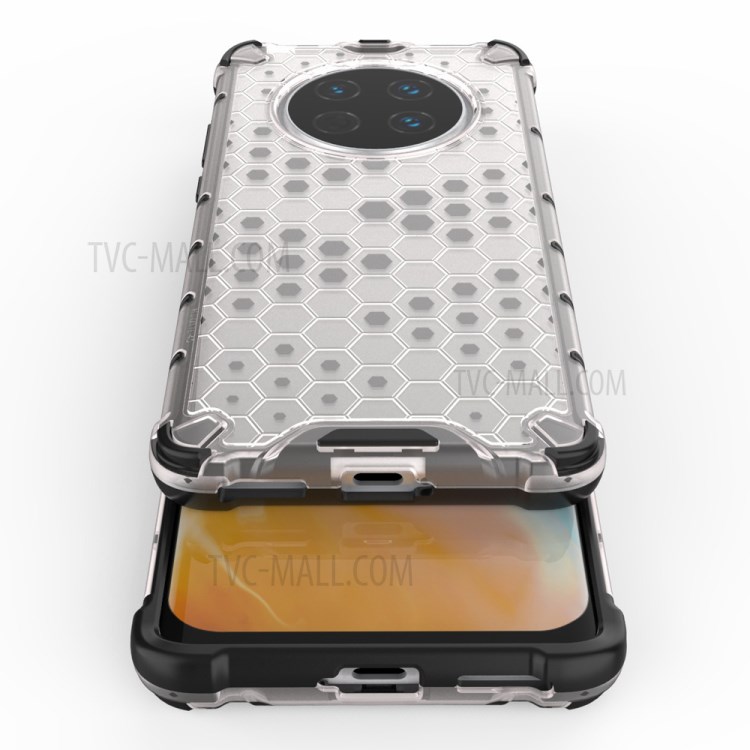 Honeycomb Skin Shock-proof TPU + PC Case for Huawei Mate 40 - White-9