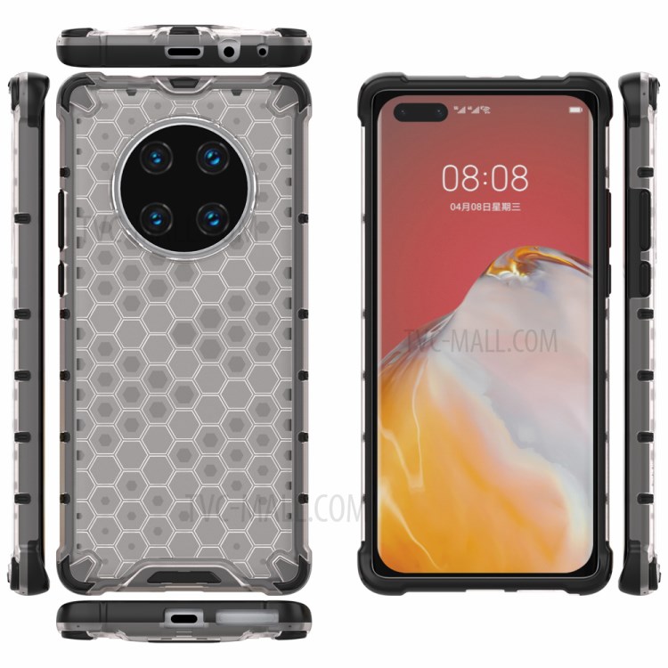 Shock-proof Honeycomb Pattern TPU + PC Hybrid Shell Case for Huawei Mate 40 Pro - White-10