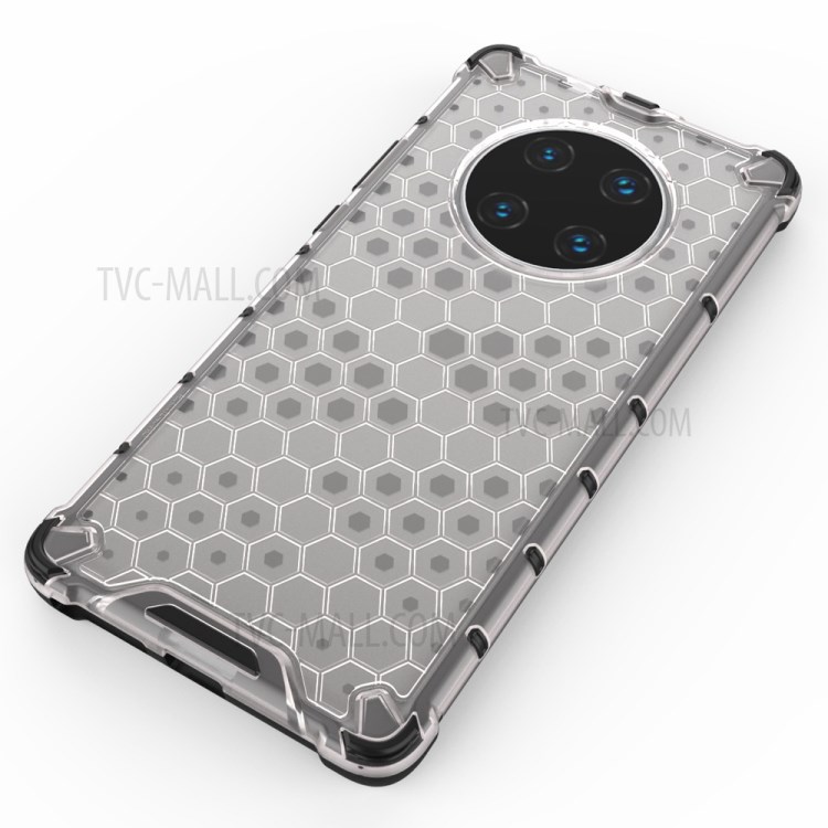 Shock-proof Honeycomb Pattern TPU + PC Hybrid Shell Case for Huawei Mate 40 Pro - White-4