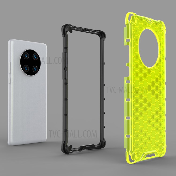 Shock-proof Honeycomb Pattern TPU + PC Hybrid Shell Case for Huawei Mate 40 Pro - White-5