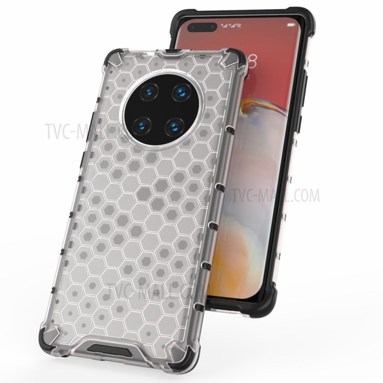 Shock-proof Honeycomb Pattern TPU + PC Hybrid Shell Case for Huawei Mate 40 Pro - White-7