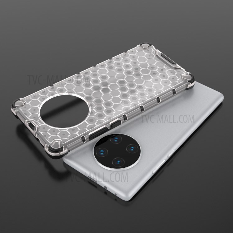 Shock-proof Honeycomb Pattern TPU + PC Hybrid Shell Case for Huawei Mate 40 Pro - White-8