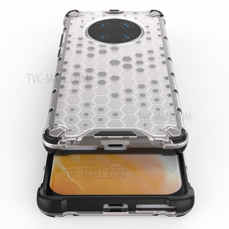 Shock-proof Honeycomb Pattern TPU + PC Hybrid Shell Case for Huawei Mate 40 Pro - White-9