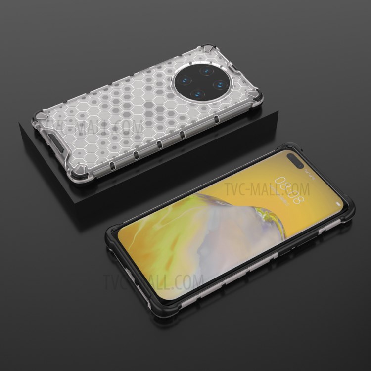 Shock-proof TPU + PC Honeycomb Skin Shell for Huawei Mate 40 Pro Plus - White-11