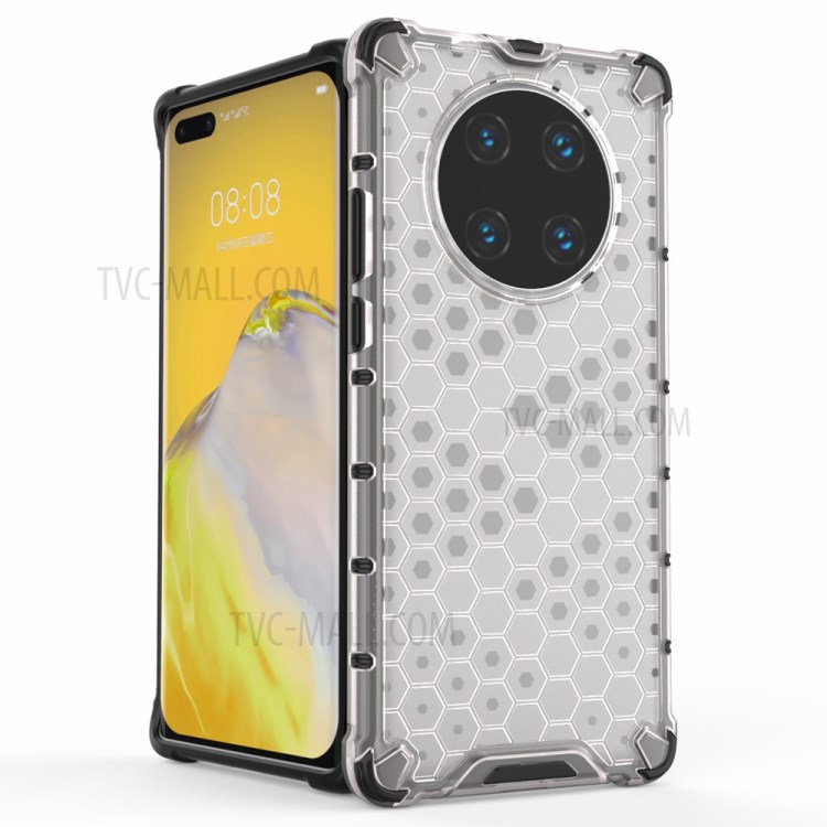 Shock-proof TPU + PC Honeycomb Skin Shell for Huawei Mate 40 Pro Plus - White-2