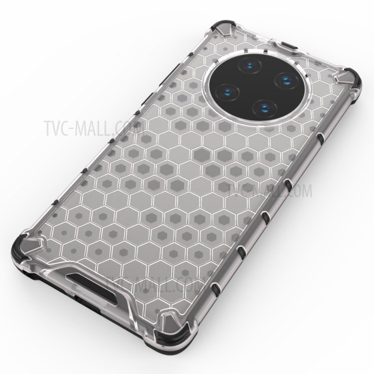 Shock-proof TPU + PC Honeycomb Skin Shell for Huawei Mate 40 Pro Plus - White-4
