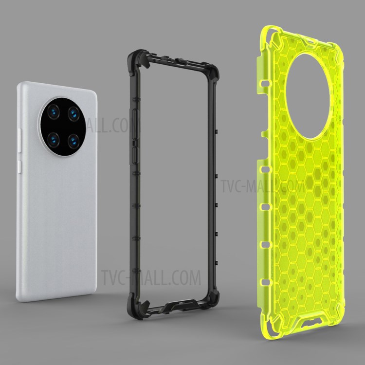 Shock-proof TPU + PC Honeycomb Skin Shell for Huawei Mate 40 Pro Plus - White-5