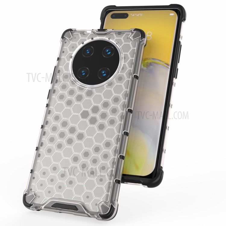 Shock-proof TPU + PC Honeycomb Skin Shell for Huawei Mate 40 Pro Plus - White-7