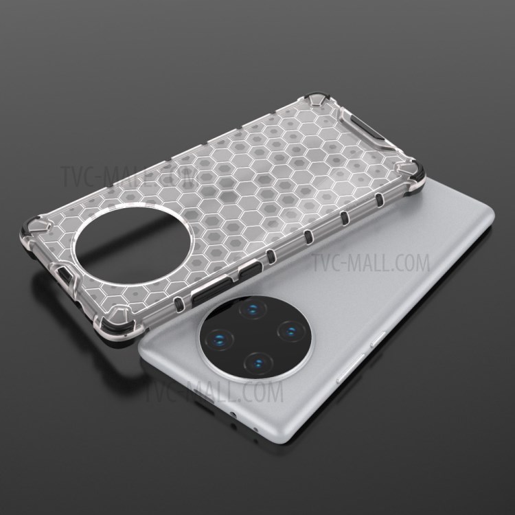 Shock-proof TPU + PC Honeycomb Skin Shell for Huawei Mate 40 Pro Plus - White-8