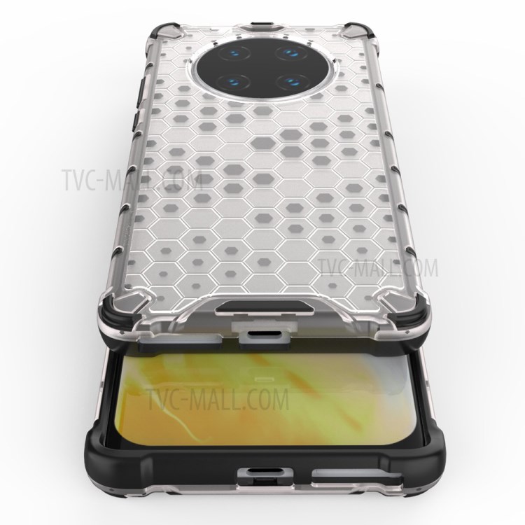 Shock-proof TPU + PC Honeycomb Skin Shell for Huawei Mate 40 Pro Plus - White-9