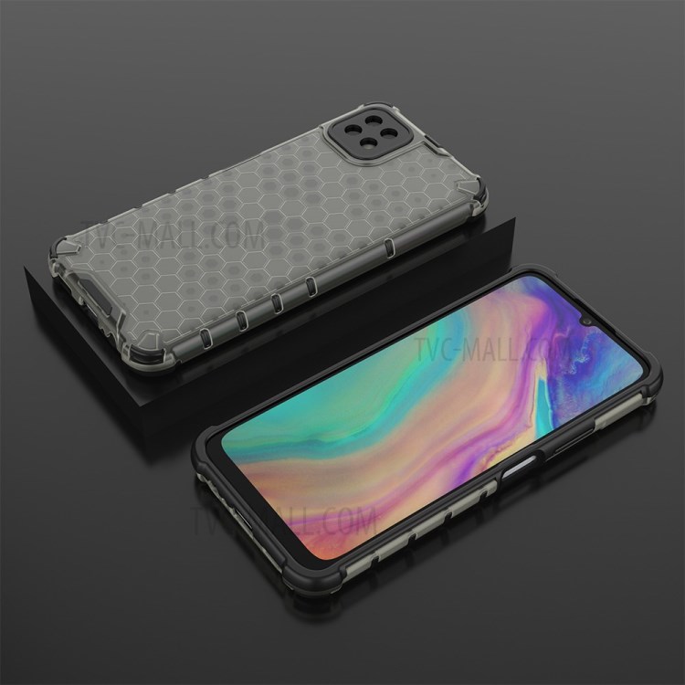 Honeycomb Pattern Shock-proof TPU + PC Hybrid Case for Huawei Enjoy 20 5G - Black-4