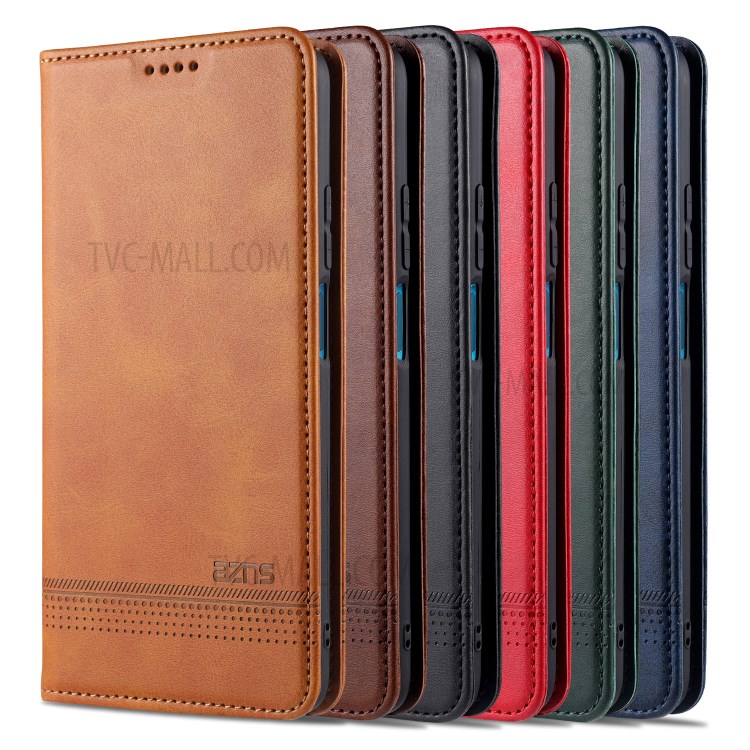 AZNS Magnetic Absorbed Leather Protector Wallet Cover Case for Huawei Maimang 9 - Brown-10