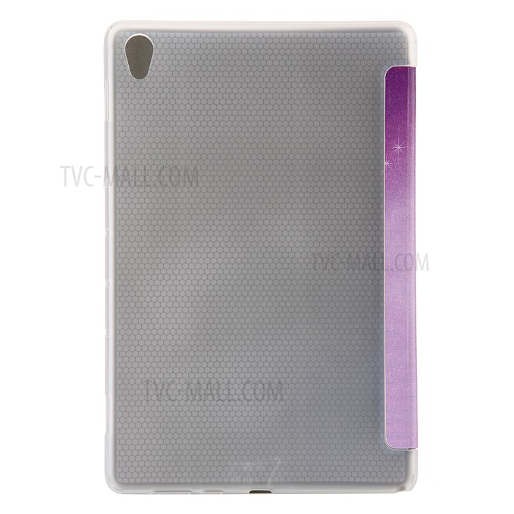 Pattern Printing Tri-fold Leather Smart Tablet Cover for Huawei MediaPad M6 10.8-inch - Purple Butterfly-2