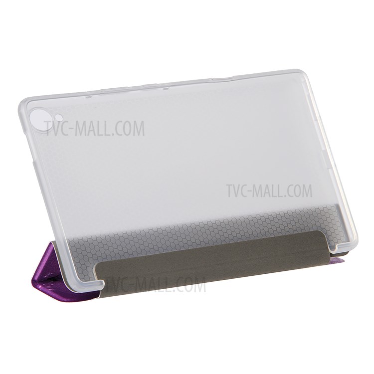 Patterned Leather Stand Tablet Cover Shell for Huawei MediaPad M6 8.4-inch - Purple Butterfly-3