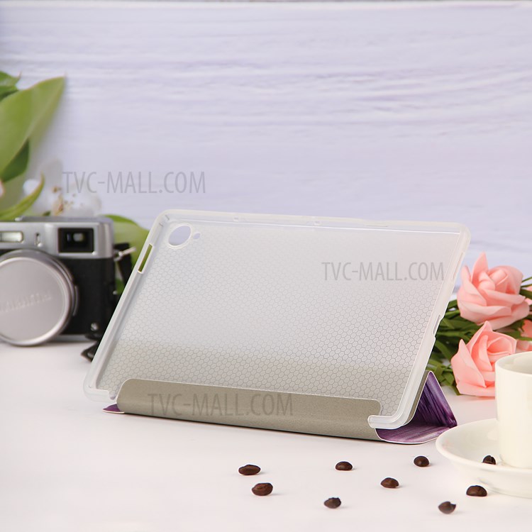 Patterned Leather Stand Tablet Cover Shell for Huawei MediaPad M6 8.4-inch - Purple Butterfly-6